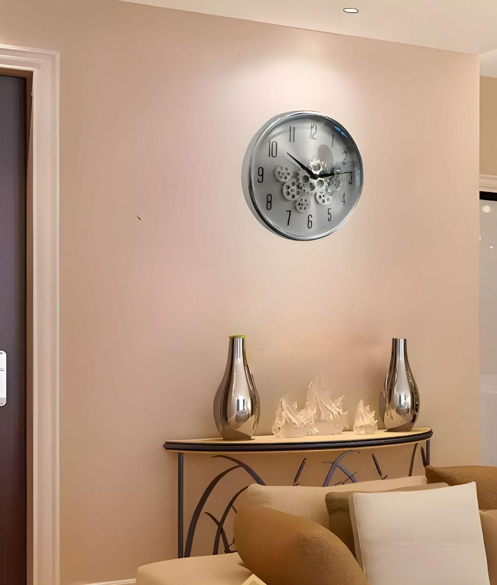 Reloj Pared Decorativo Giratorio Diseño Engranajes Jhn-6