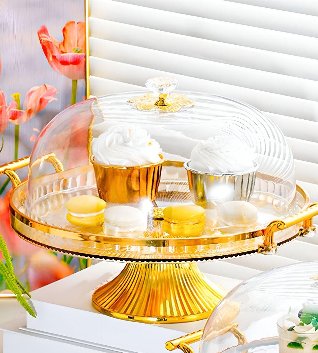Soporte Pasteles Tapa Bandeja Servir Transparente Jhn-6