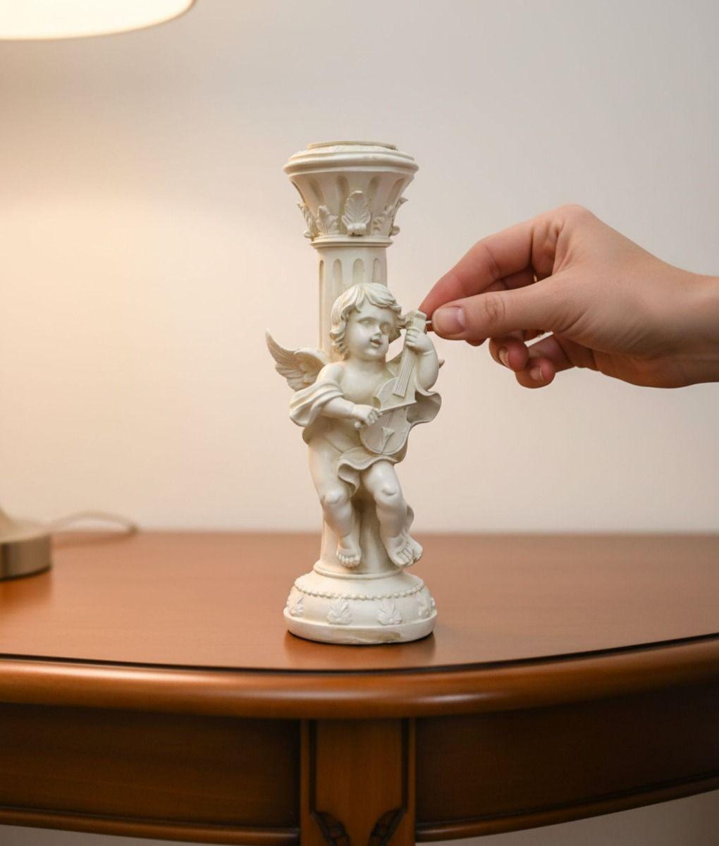 Portavelas Decorativo Querubín Estilo Romántico Vintage Jhn-5