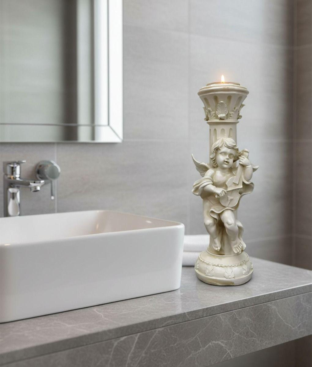 Portavelas Decorativo Querubín Estilo Romántico Vintage Jhn-9