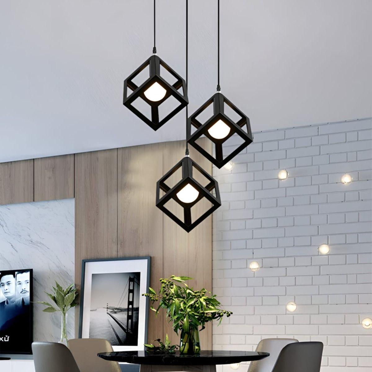 Lampara Colgante Geometrico Cubo Moderna Hogar Lau-7