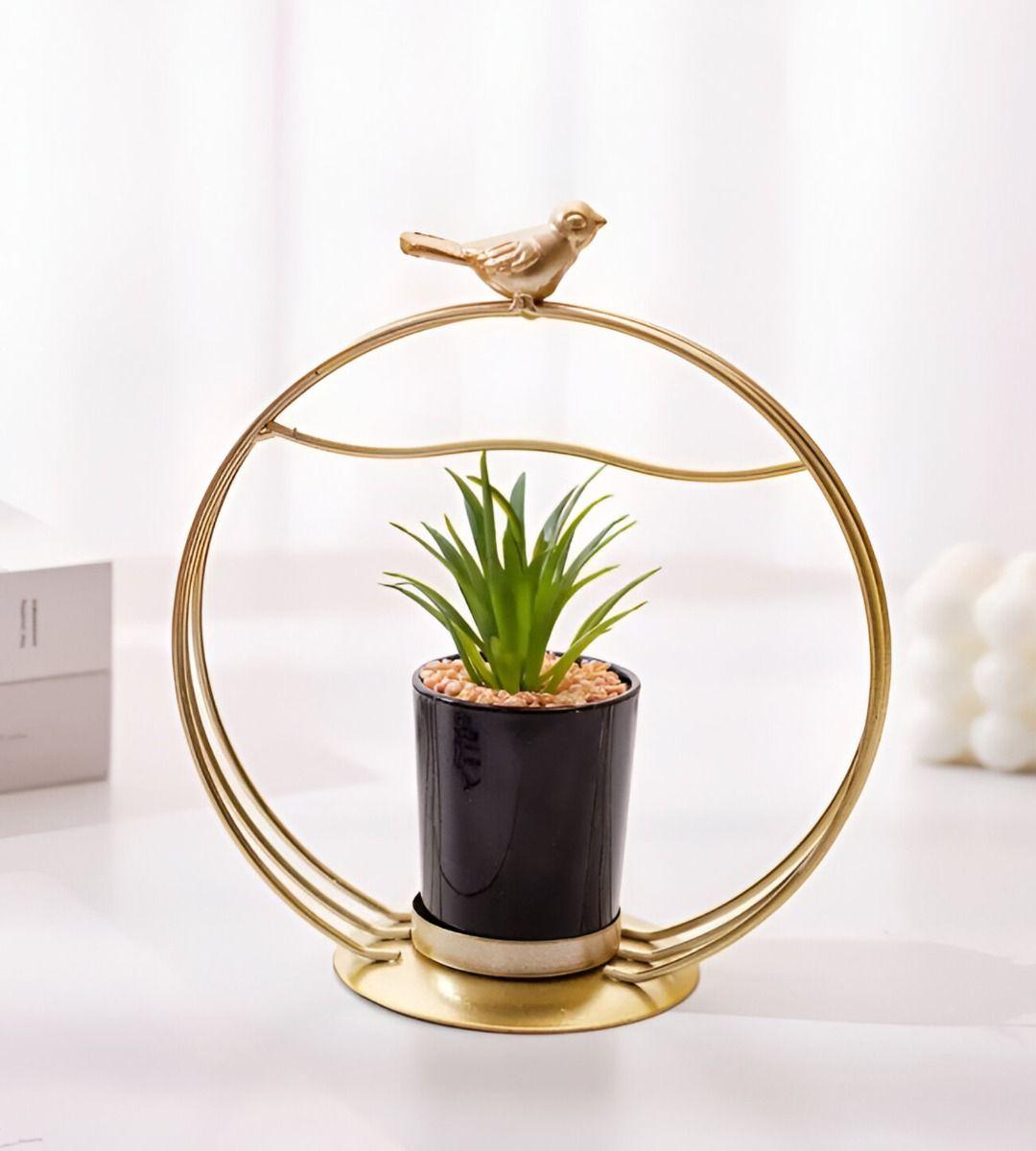 Maceta Flores Diseño Pájaro Redondo Moderno Decoración Jhn-6