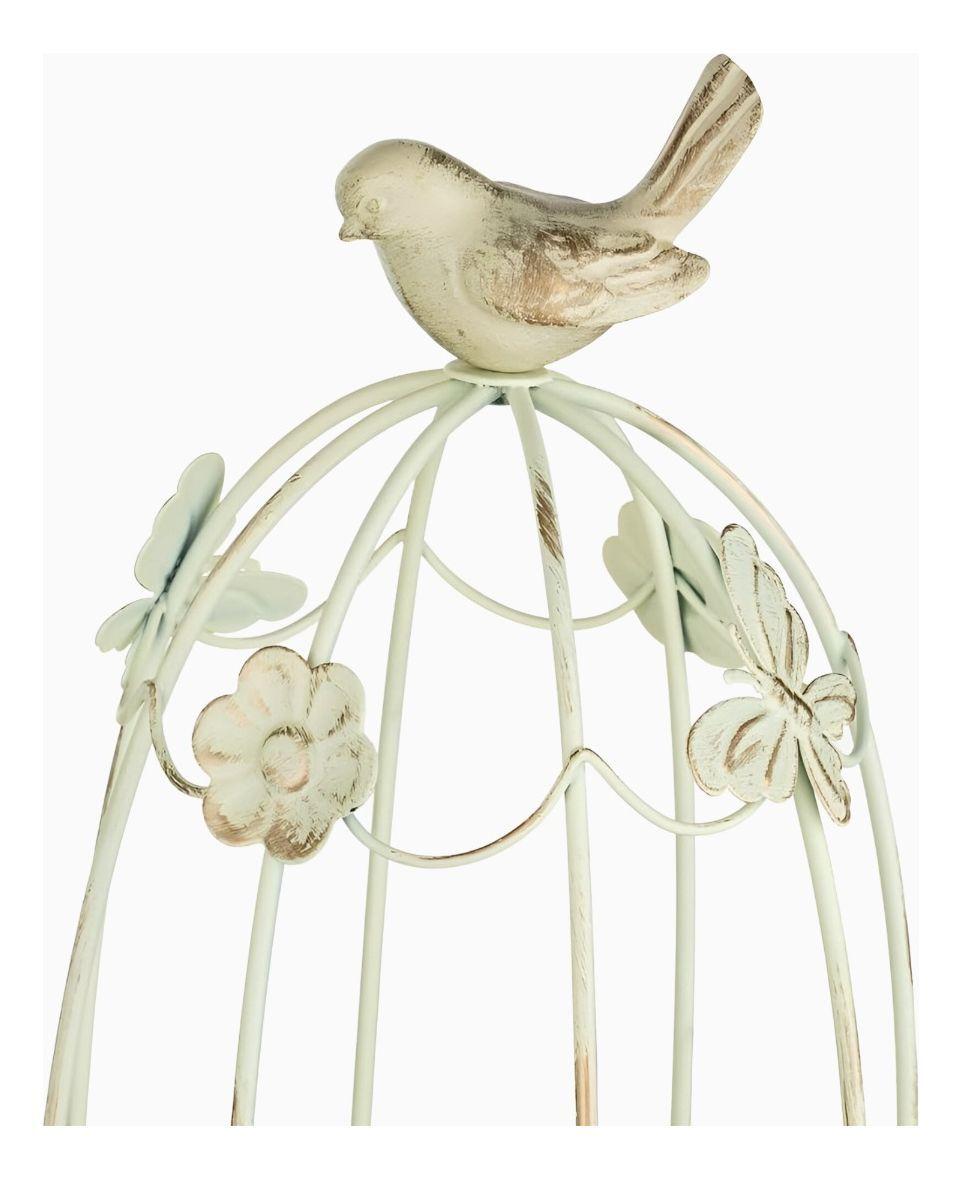 Portavelas Jaula Pájaros Decorativo Multifunción 36cm Jhn-9