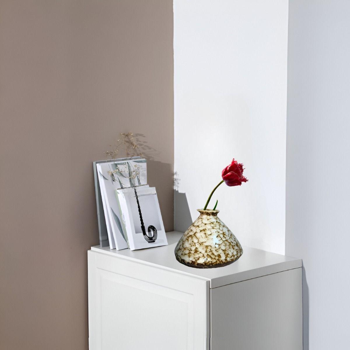 Set 3 Florero Mini Jarrón Cerámica Floral Decorativo Jhn-6