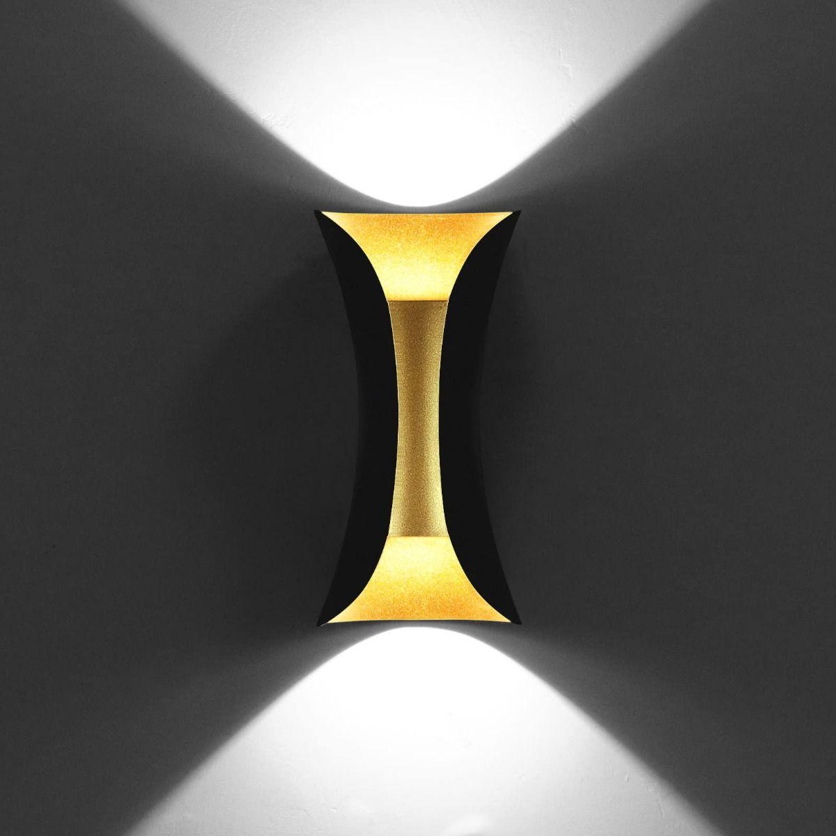 Lámpara Pared Moderna LED Exteriores Interiores Negra Jhn-6