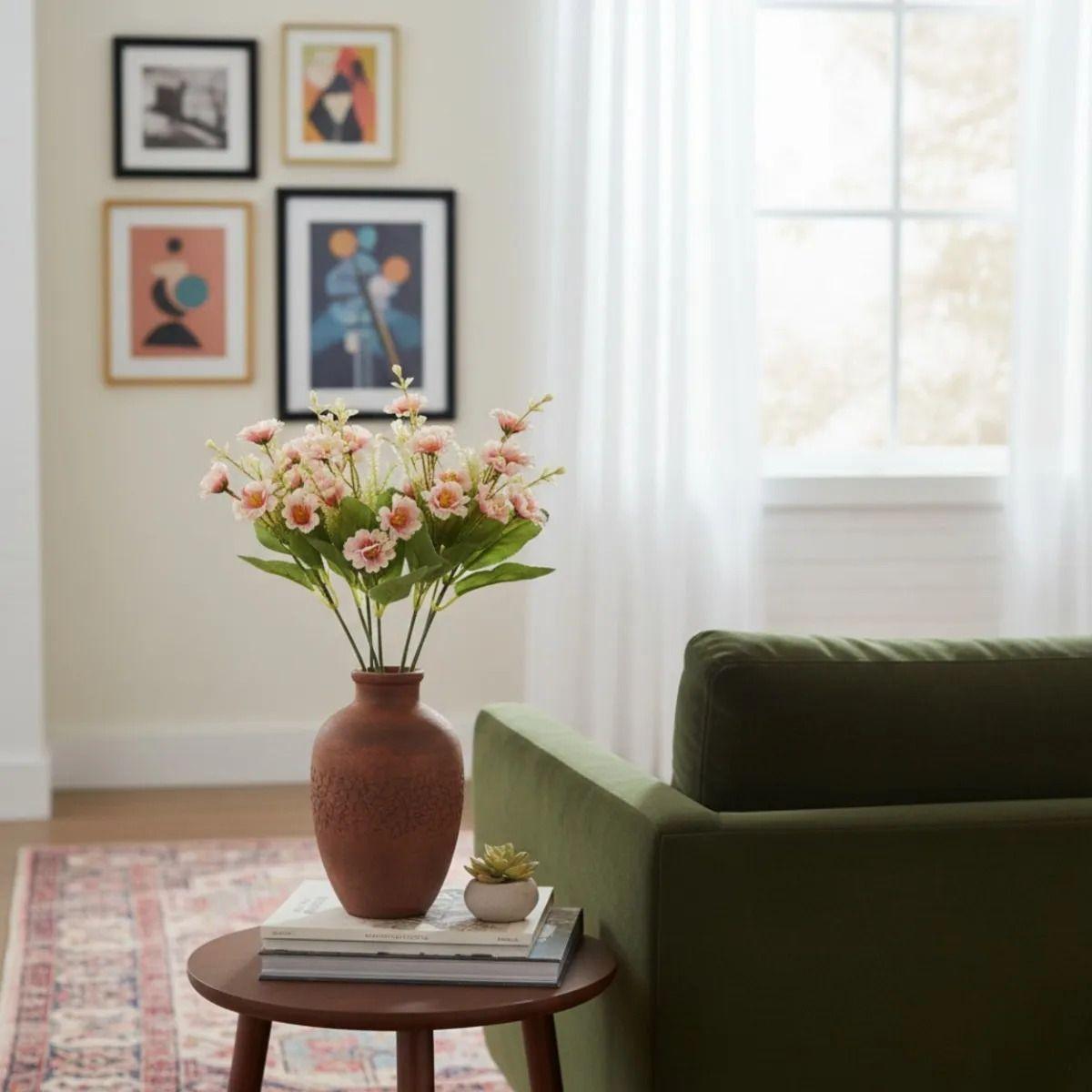 Set 4 Ramo Floral Artificial Botánico Esencia Silvestre Jhn-8