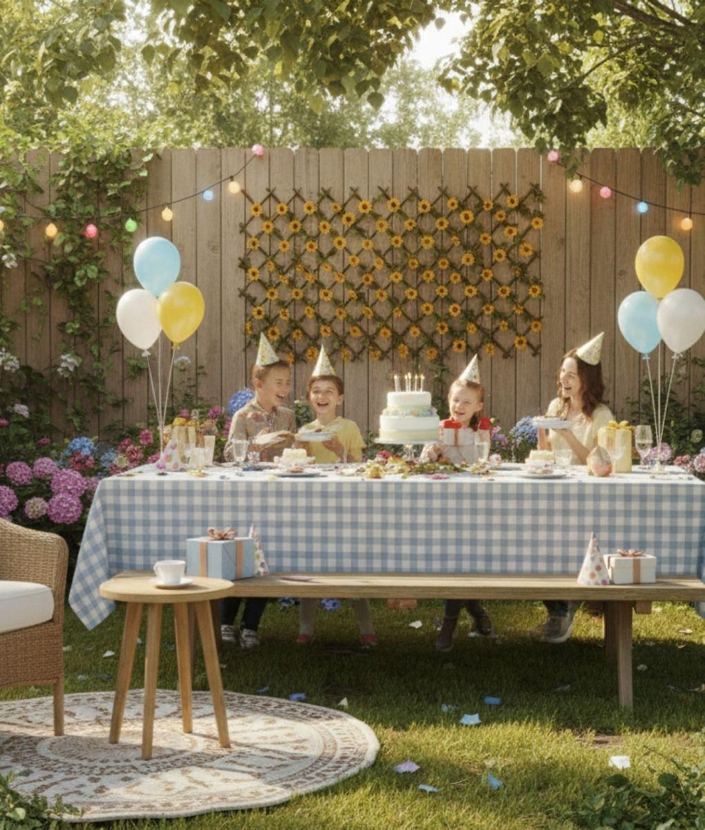 Flores Artificiales Malla Extensible Girasoles Cerco Jhn-2