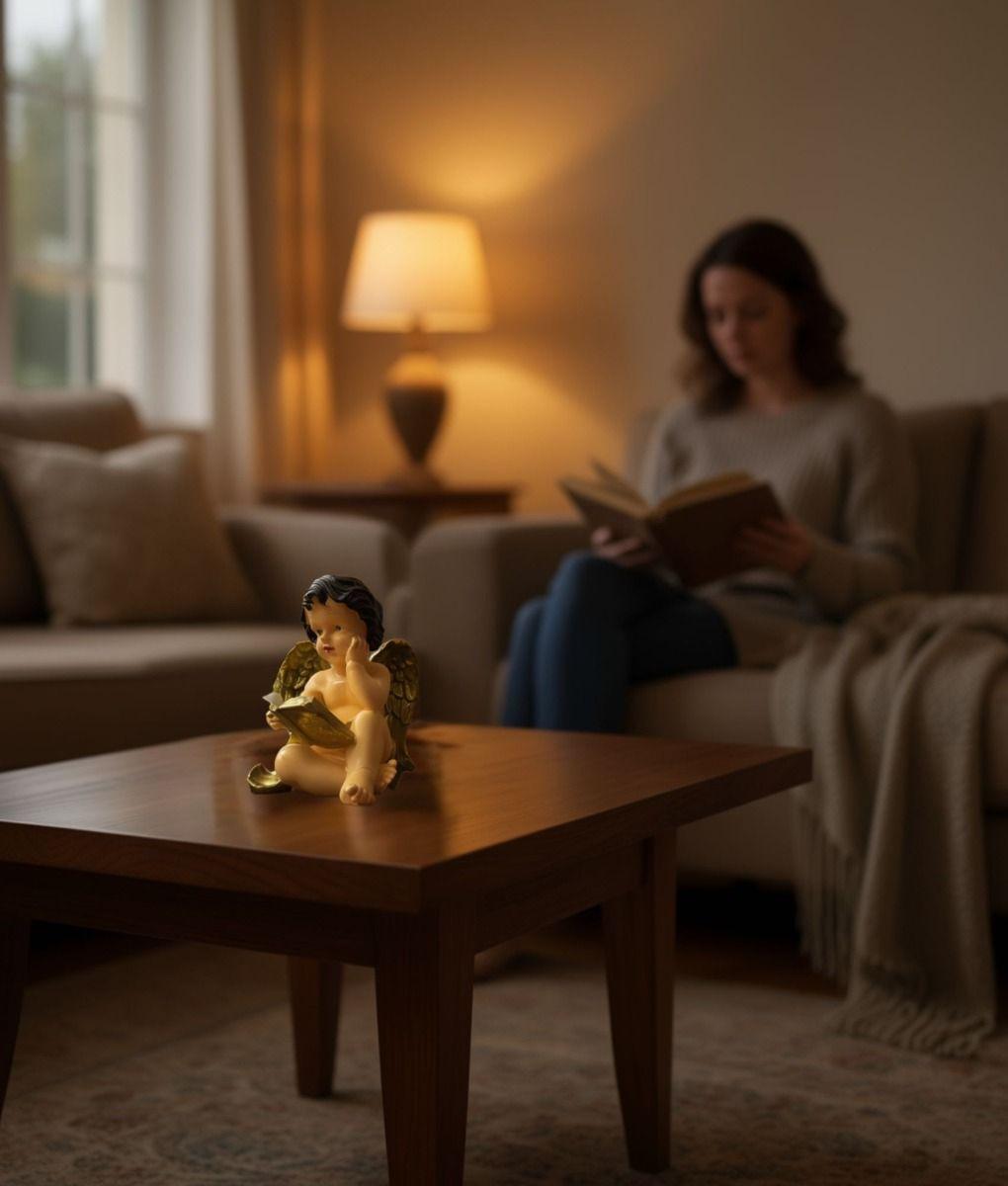 Figura Decorativo Estatua Ángel Sentado Adorno Hogar Jhn-4