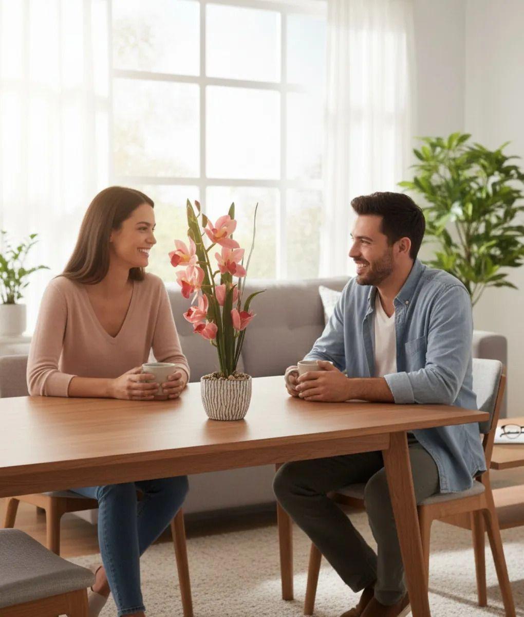 Planta Decorativa Artificial Diseño Orquídea Elegante Jhn-2