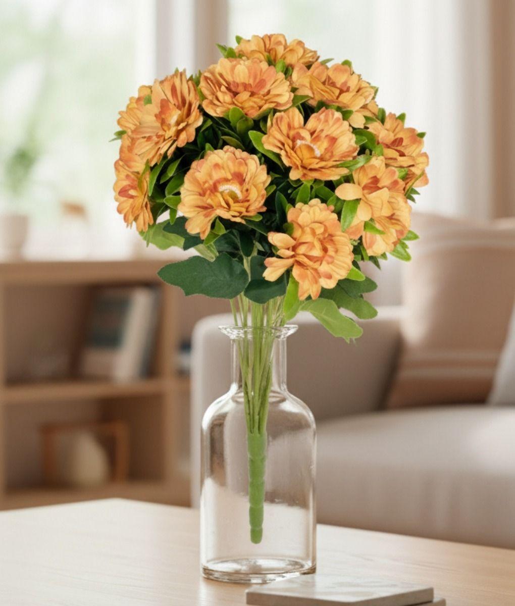 Flores Artificiales Ramo Crisantemos Floral Decoración Jhn-5