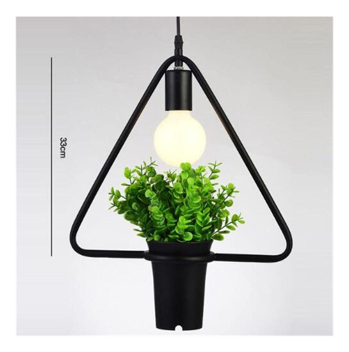 Lámpara Colgante Hierro Verde Campestre Sala Bar Lau-0