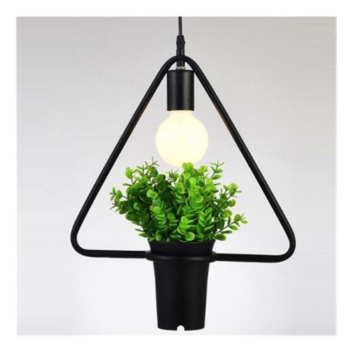 Lámpara Colgante Hierro Verde Campestre Sala Bar Lau-3