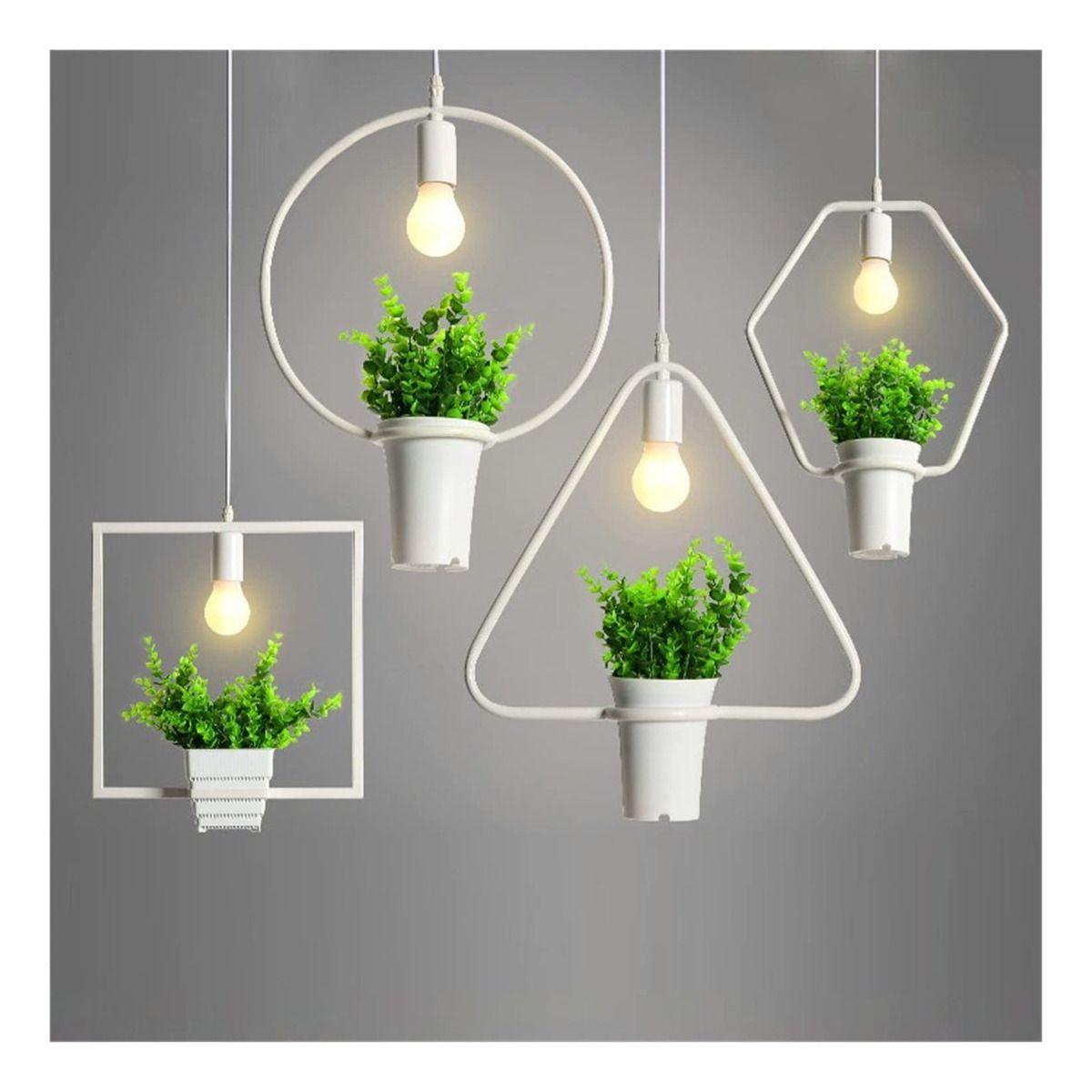 Lámpara Colgante Hierro Verde Campestre Sala Bar Lau-4