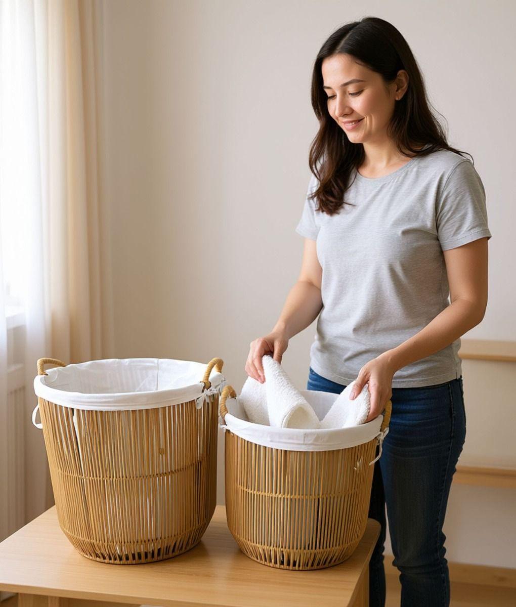 Set 3 Cestos Almacenamiento Decorativos Natural Hogar Jhn-4