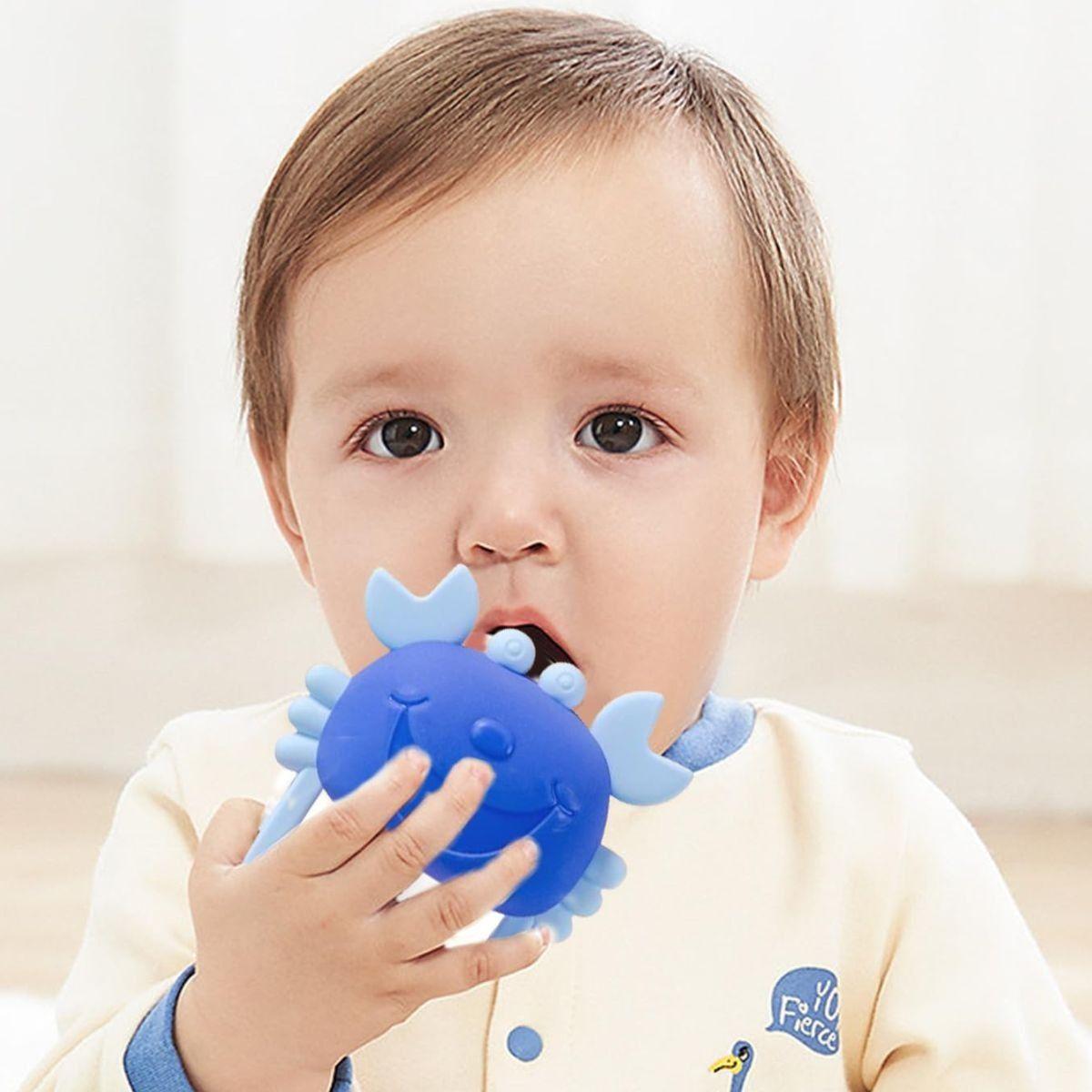 SET 4 MORDEDORES FORMA DE MANO ANIMADO DENTICION BEBE LAU-1