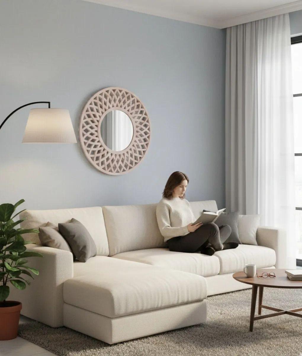 Espejo Pared Decorativo Patrón Calado Contemporáneo Jhn-6