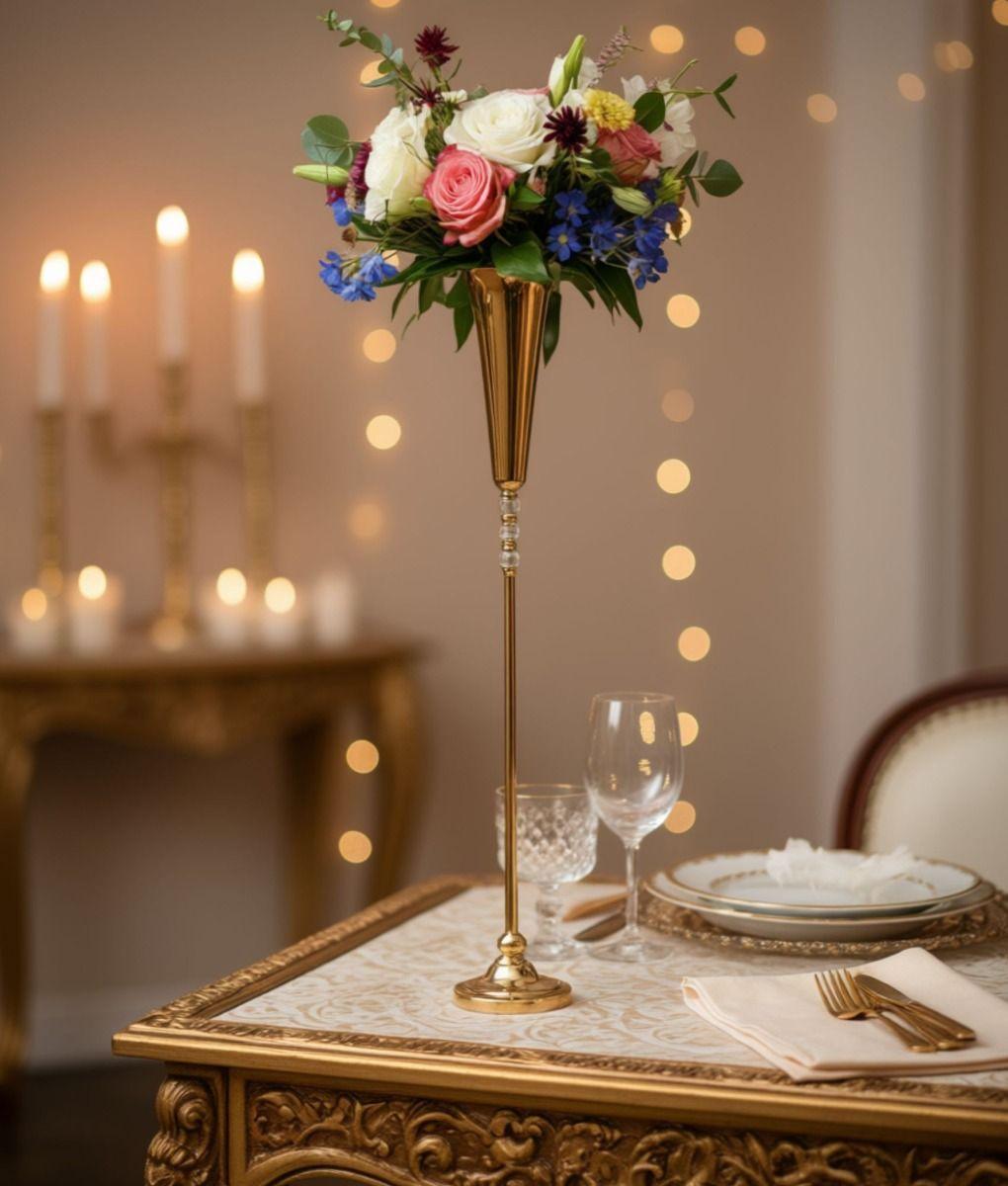 Centro Mesa Decorativo Candelabro Estilo Copa Adorno Jhn-8