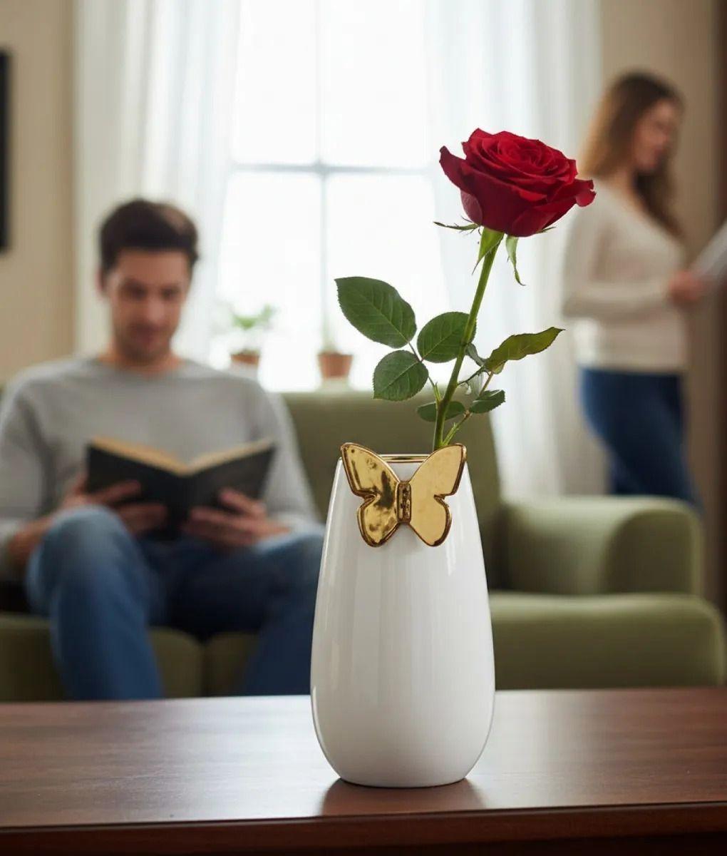 Florero Decorativo Minimalista Moderno Jarrón Mariposa Jhn-8