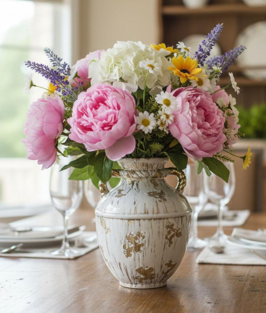 Florero Decorativo Moderno Jarrón Estilo Envejecido Jhn-5