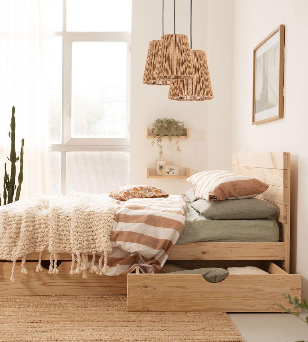 Lámpara Techo Colgante 3 Luces Tejida Estilo Bohemio Jhn-7