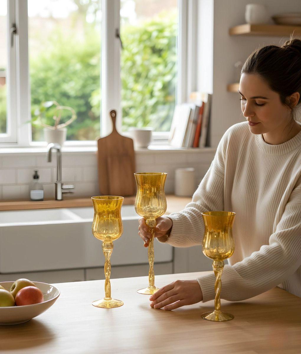 Set 3 Portavelas Decorativo Copas Multifuncional Moderno Jhn-3