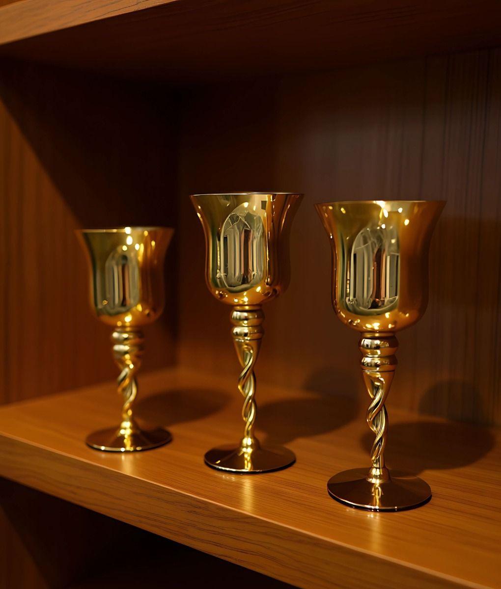 Set 3 Portavelas Decorativo Copas Multifuncional Moderno Jhn-6