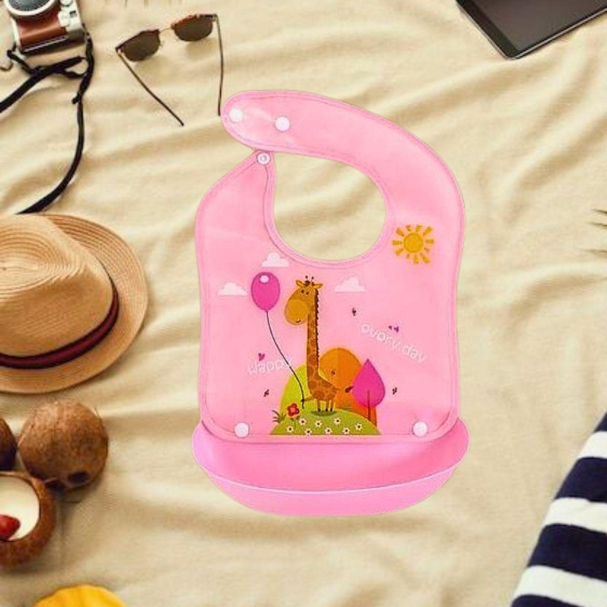 Set 6 Baberos Silicona Con Bandeja Recolectora Bebes Lau-7