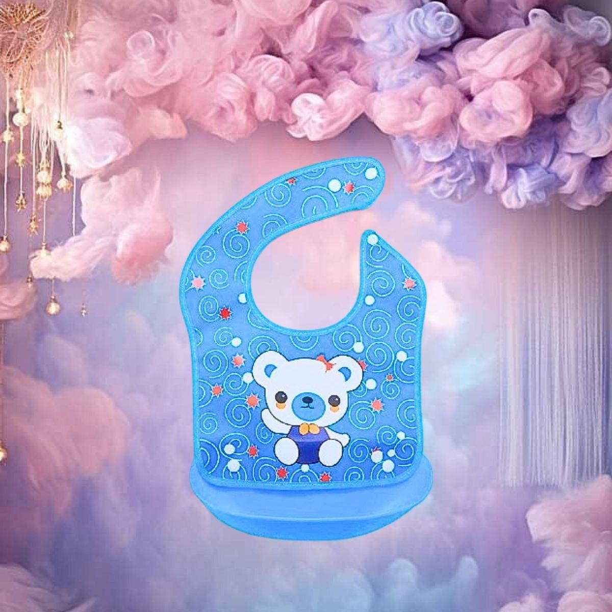 Set 6 Baberos Silicona Con Bandeja Recolectora Bebes Lau-8