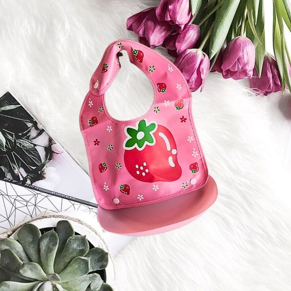 Set 6 Baberos Silicona Con Bandeja Recolectora Bebes Lau-9