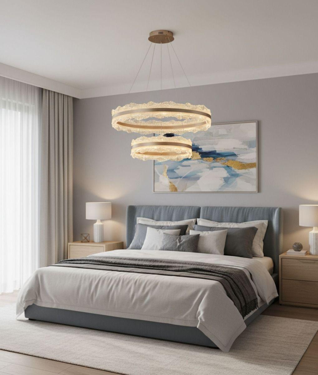 Lámpara Decorativa Colgante Anillos Luminosos Techo Jhn-6