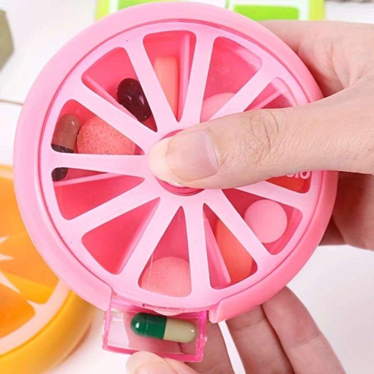 SET 3 PASTILLEROS REDONDO 7 COMPARTIMIENTO PORTATIL LAU-6