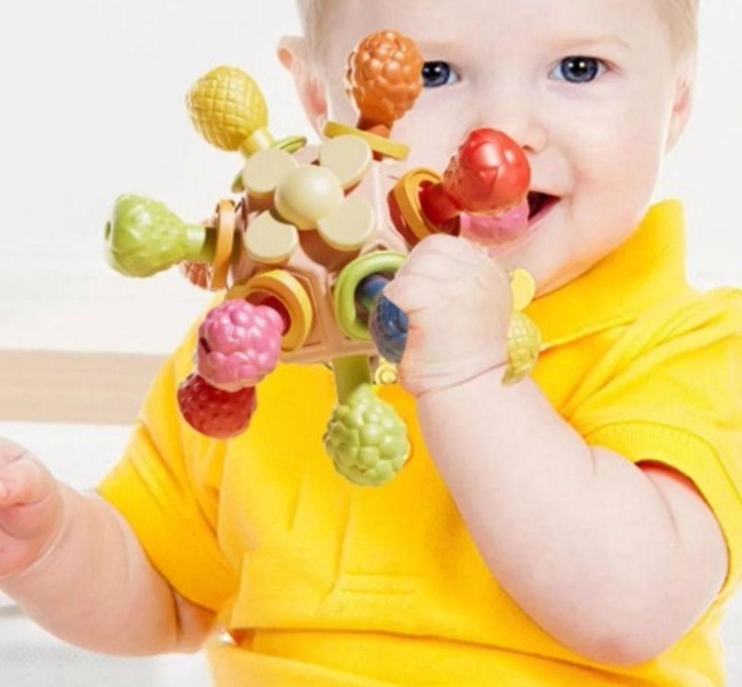 Set 2 Juguete Sensorial Silicona Mordedor Sonaja Bebes Lau-7