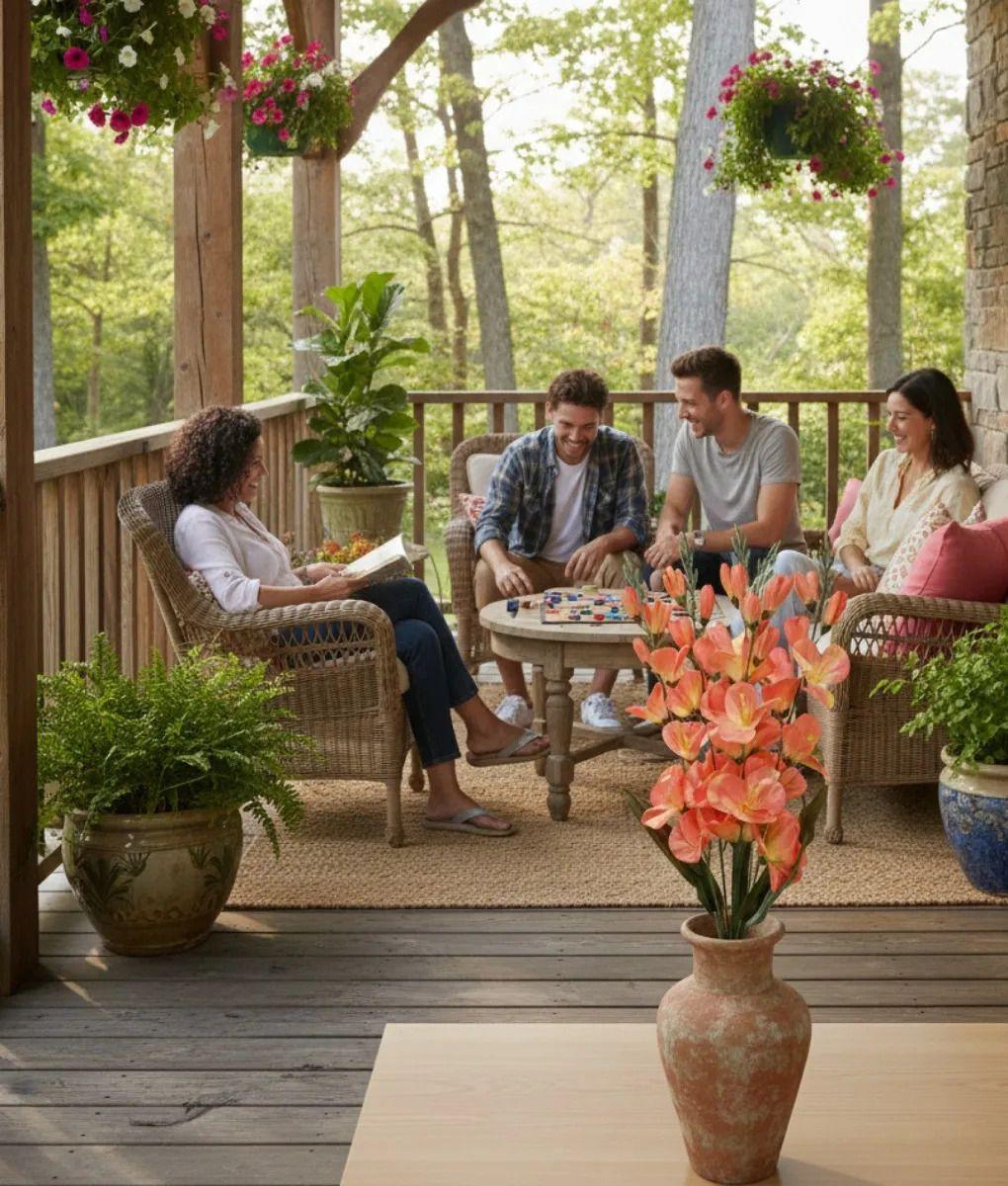 Set 2 Ramo Floral Decorativo Adorno Artificial Arreglo Jhn-5