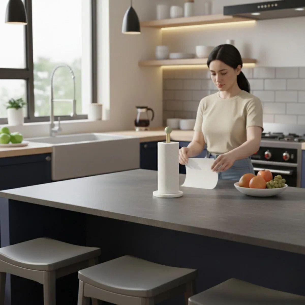 Portarrollo Cocina Base Estable Decoración Minimalista AJ-3