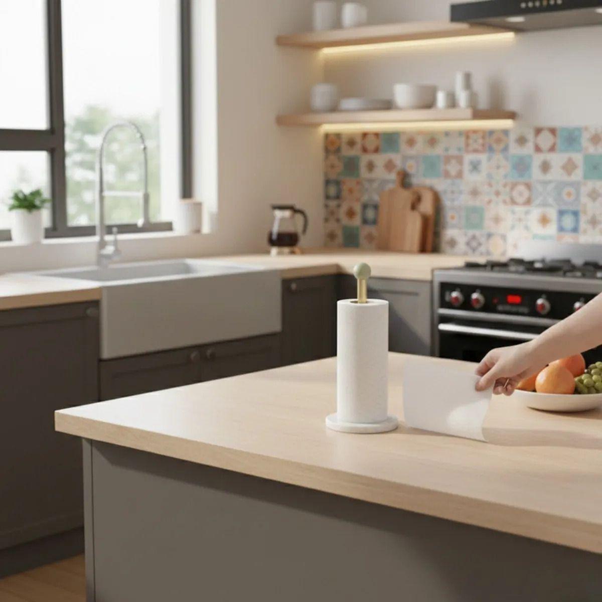 Portarrollo Cocina Base Estable Decoración Minimalista AJ-6