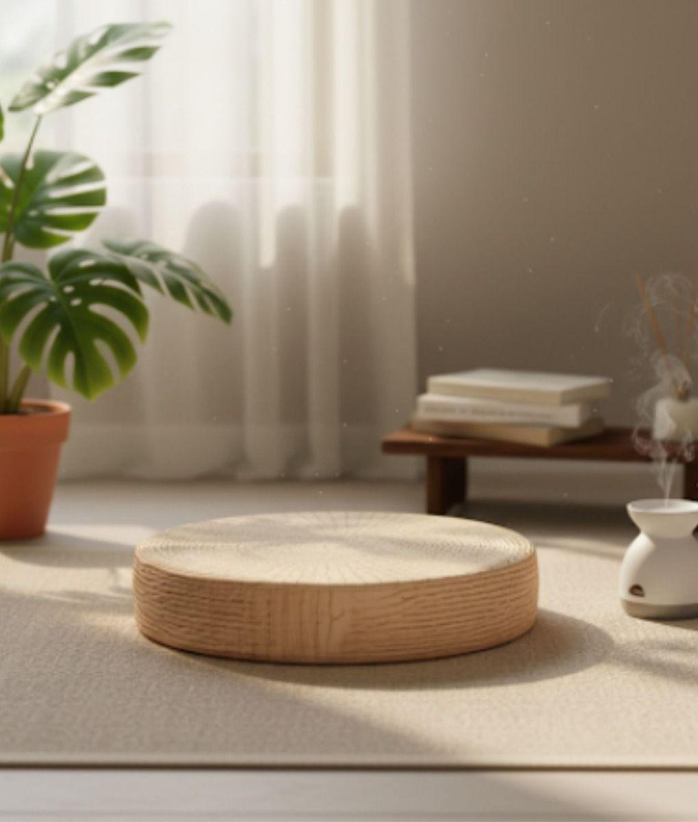 Cojín Decorativo Multifuncional Redondo Natural Yoga Jhn-8