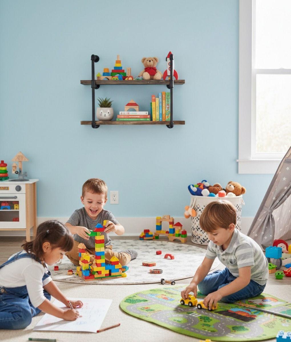 Estante Pared Diseño Industrial Almacenamiento Hogar Jhn-2