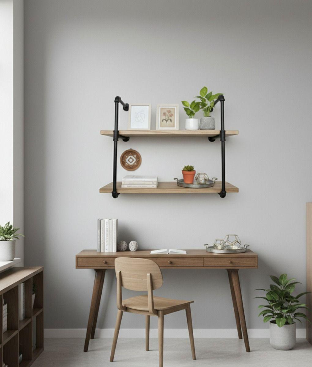 Estante Pared Diseño Industrial Almacenamiento Hogar Jhn-7