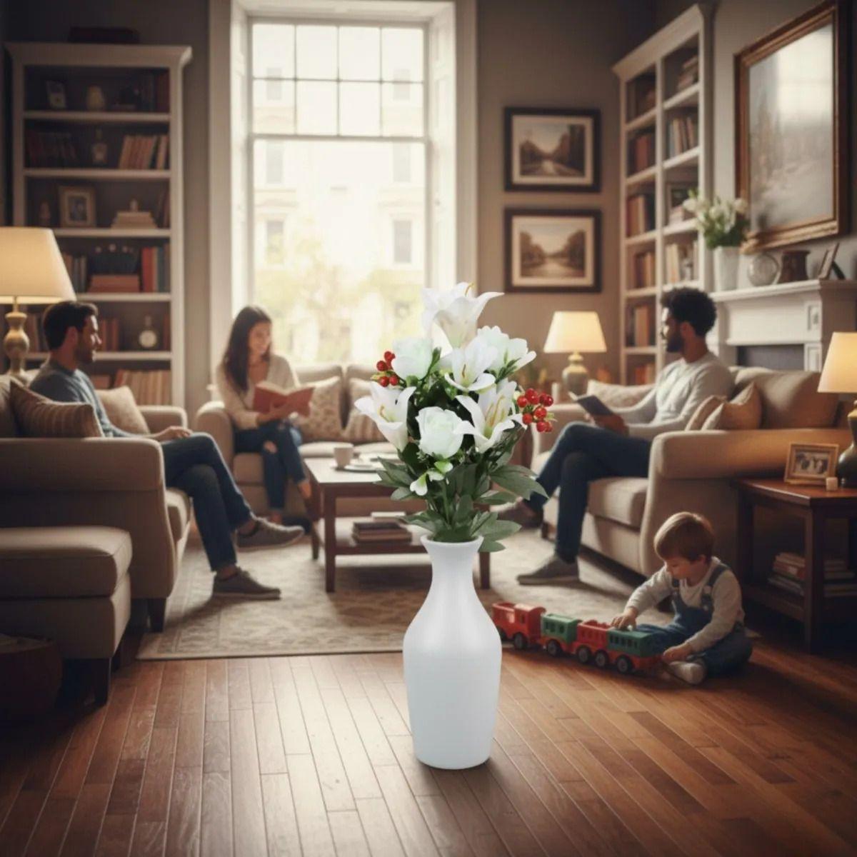 Ramo Floral Artificial Lirios Capullos Silvestres Adorno Jhn-4