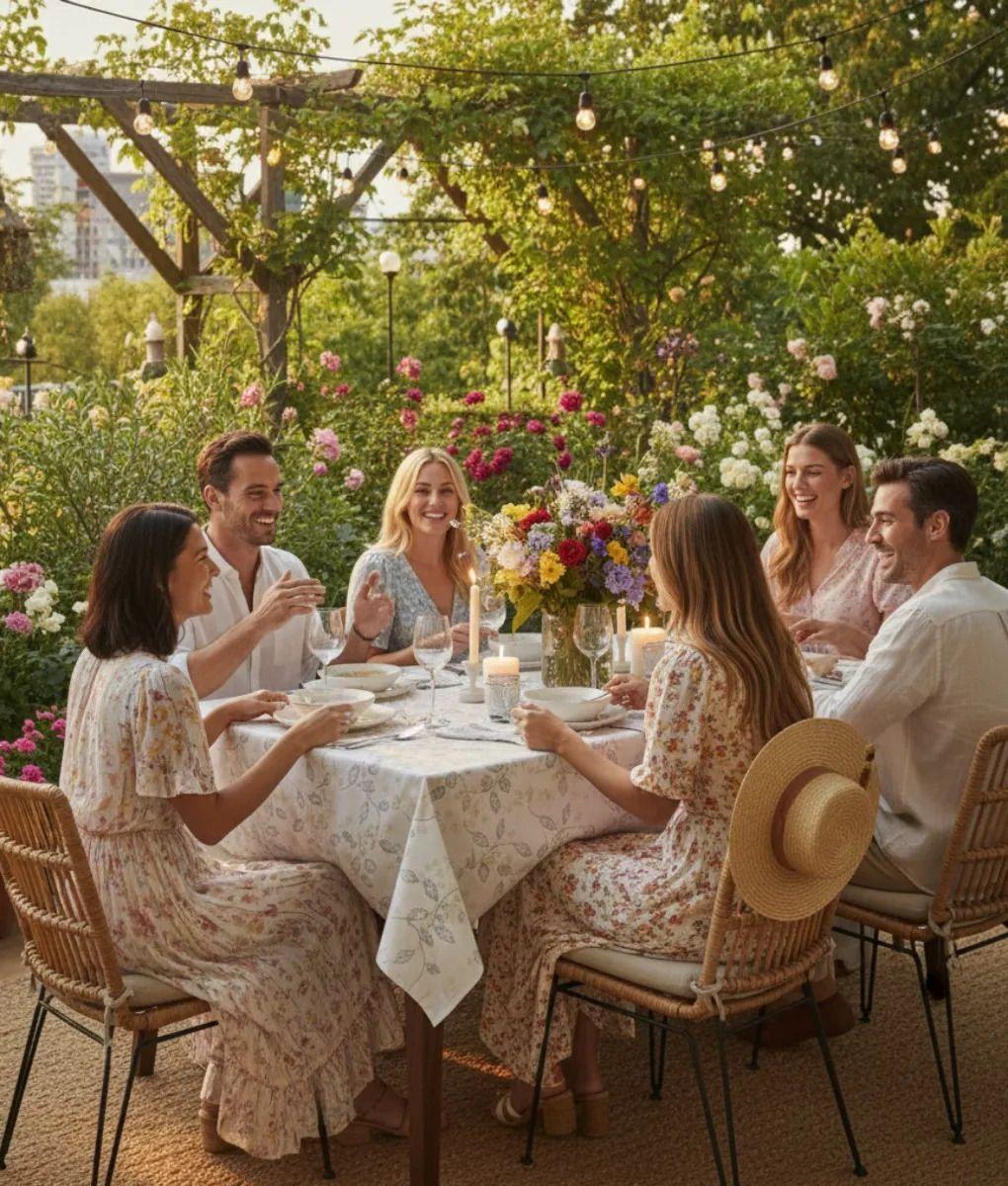 Mantel Decorativo Mesa Estilo Elegancia Botánica Hogar Jhn-3