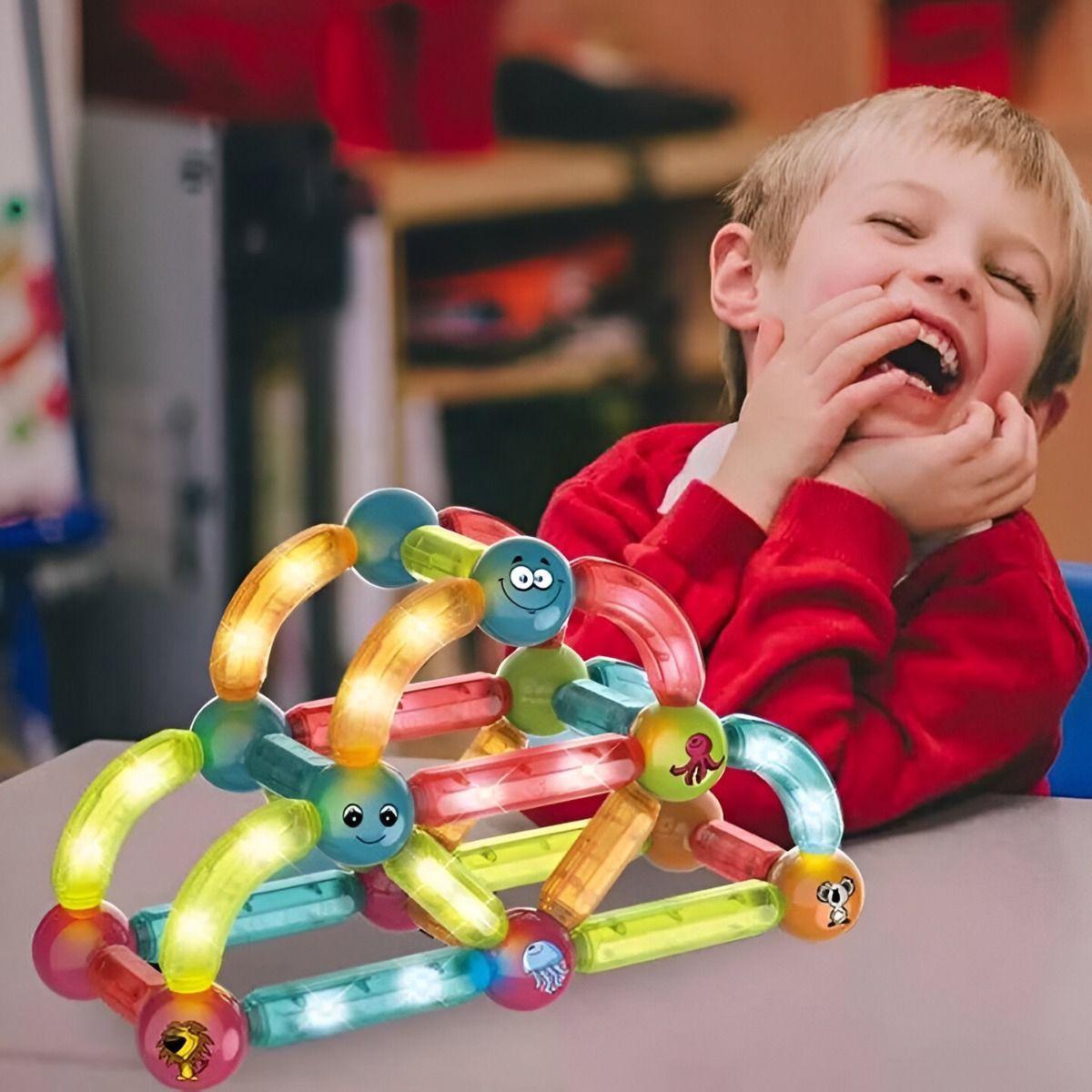 Bloques Construcción Magnéticos Ligero Juegos Luces Jhn-3