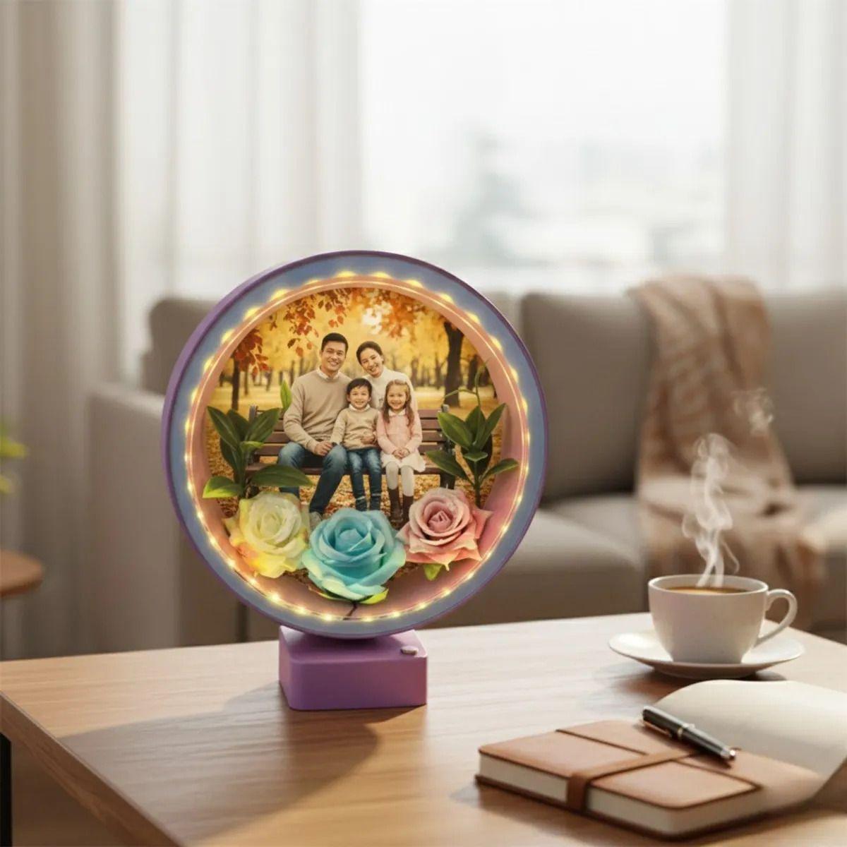 Portarretrato Mágico Decorativo Iluminado 3D Marco Foto Jhn-8