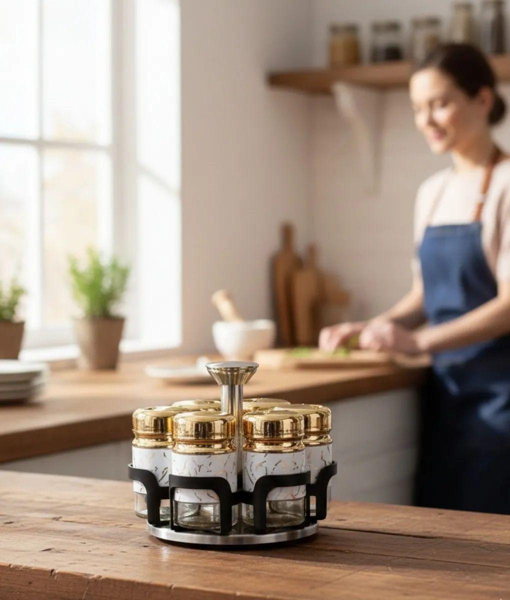 Especiero Juego Organizador Condimentos Diseño Elegante Jhn-9