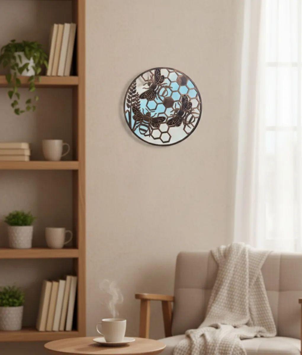 Espejo Decorativo Pared Diseño Apícola Botánico Adorno Jhn-6