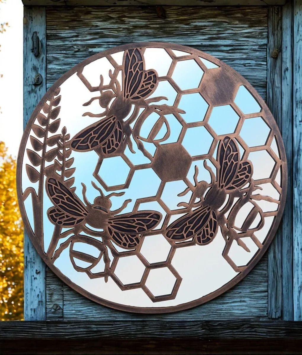 Espejo Decorativo Pared Diseño Apícola Botánico Adorno Jhn-7