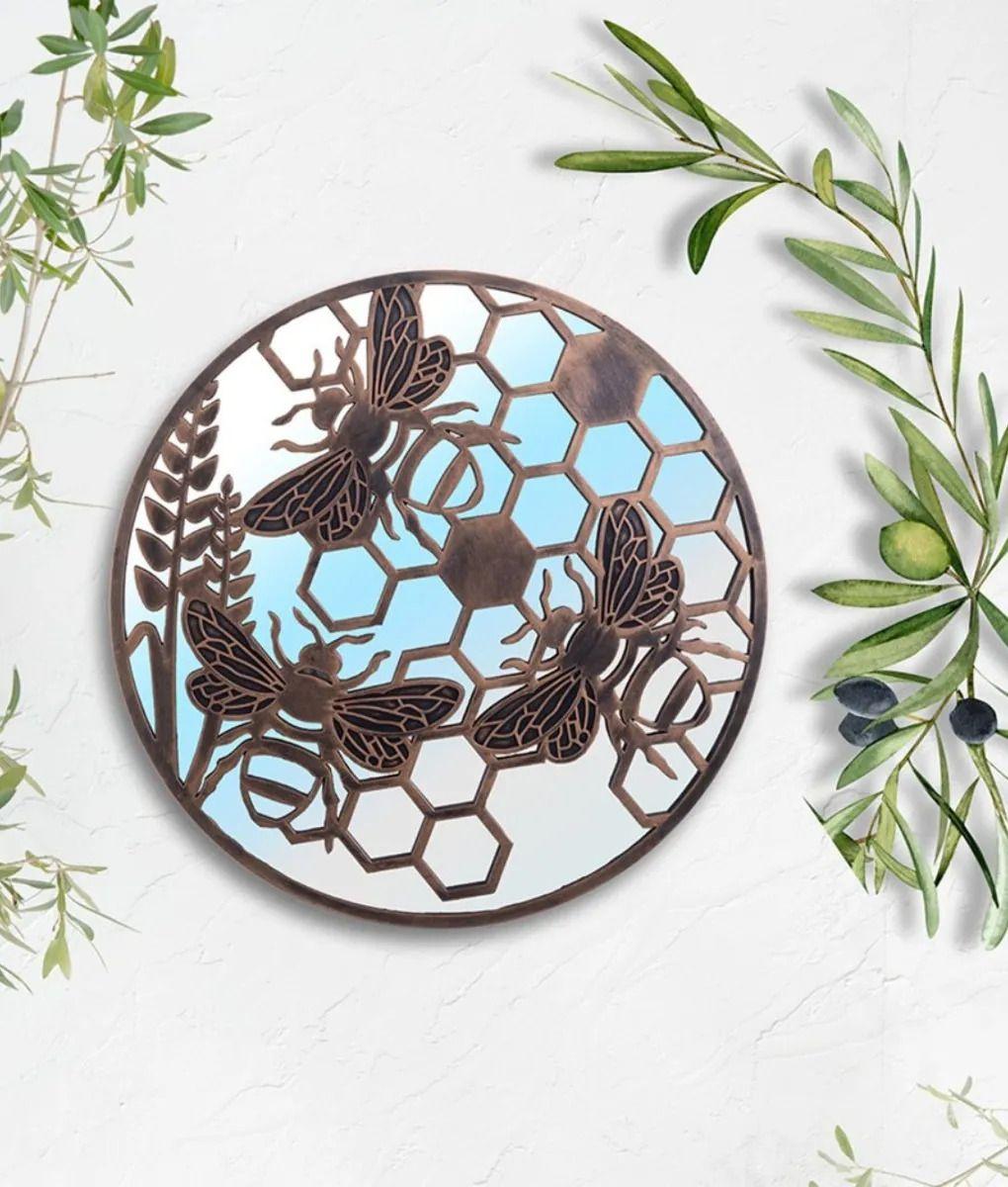 Espejo Decorativo Pared Diseño Apícola Botánico Adorno Jhn-8