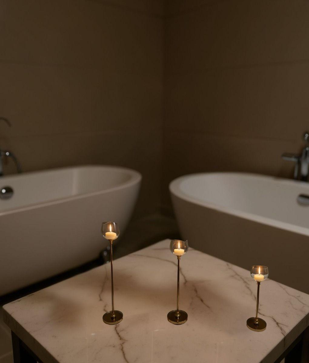 Set 3 Portavela Decorativo Flor Diseño Moderno Adorno Jhn-6