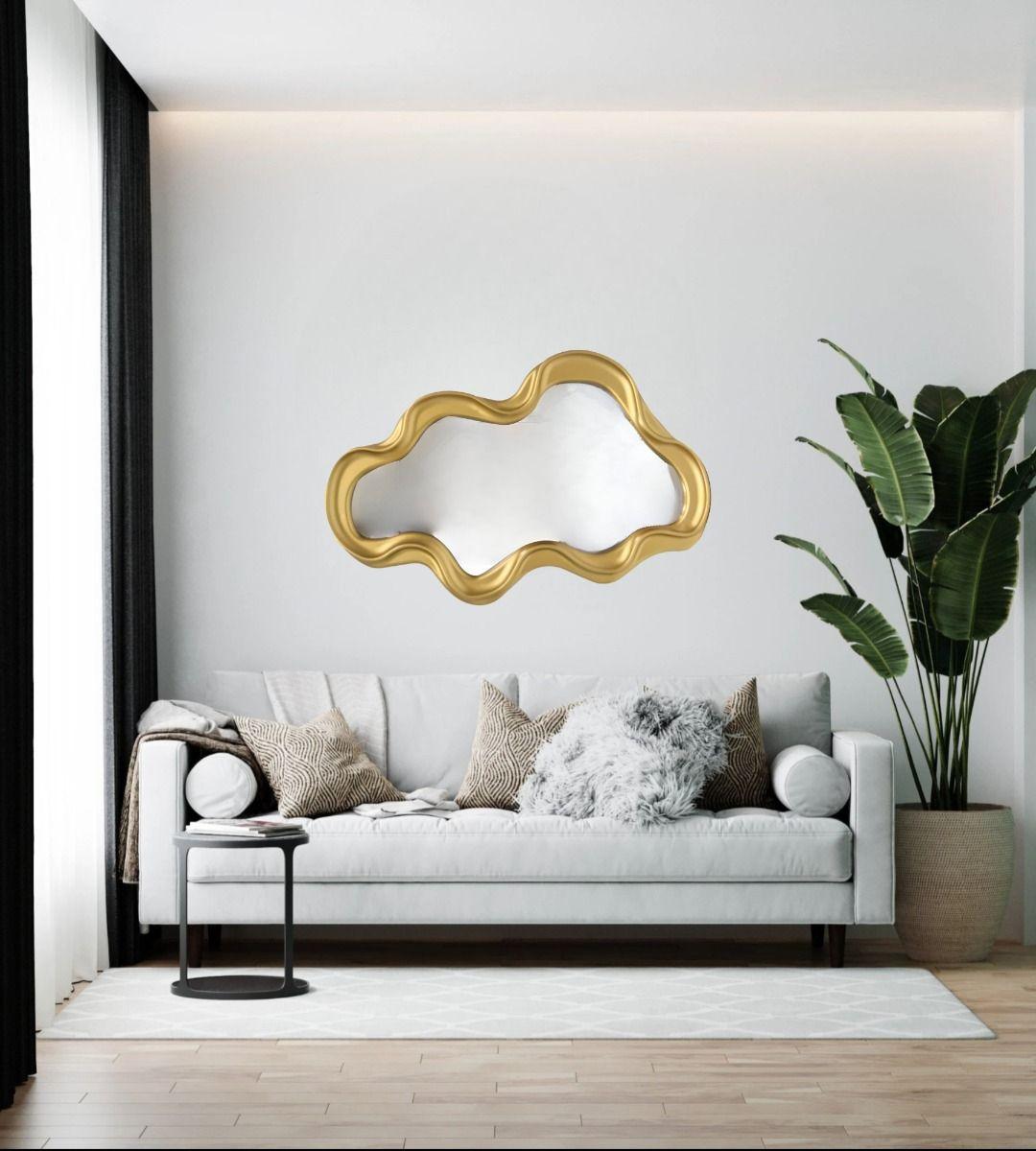 Espejo Pared Moderno Irregular Decorativo Dorado Jhn-5