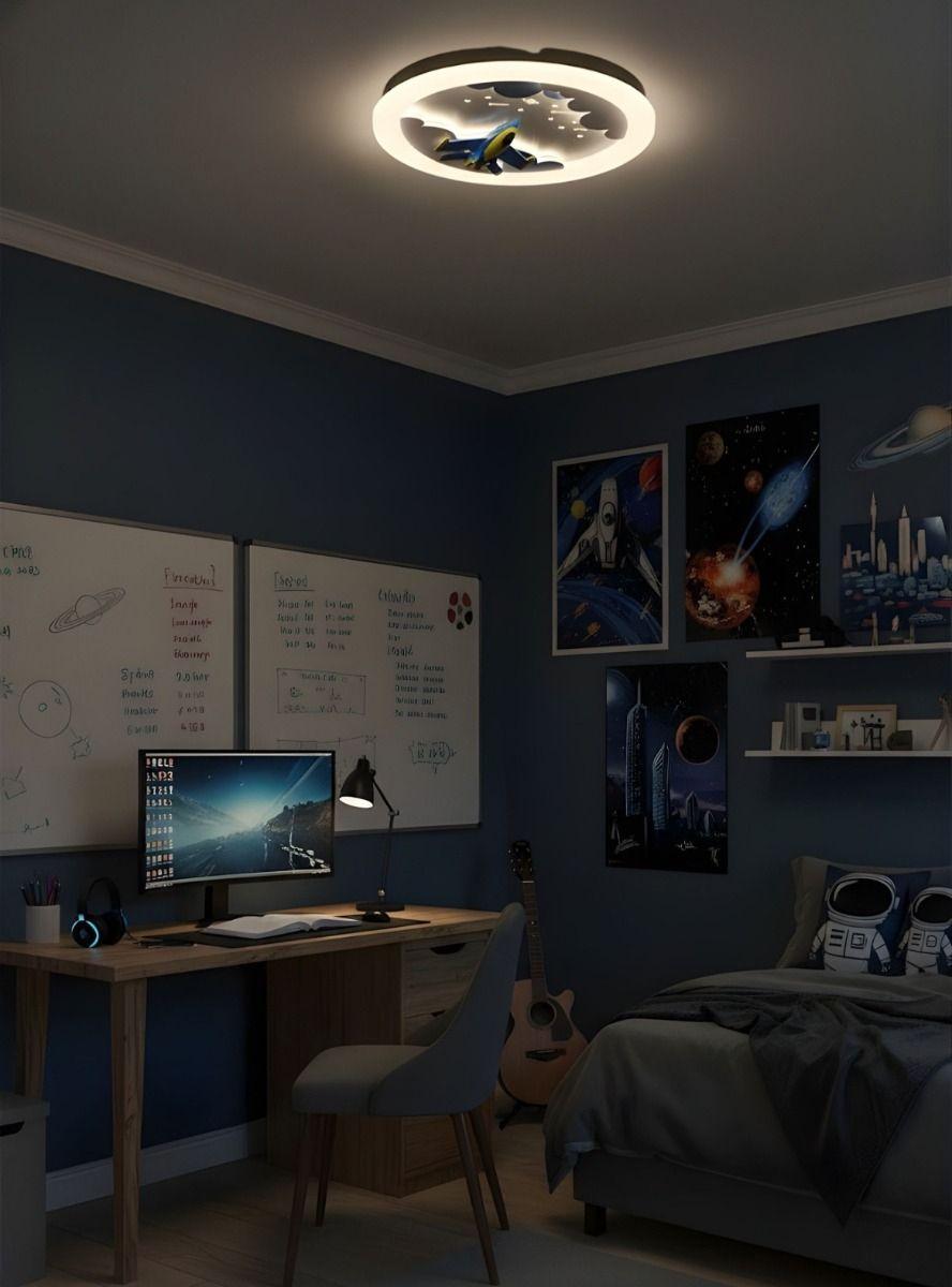 Lámpara Techo Plafón LED Temática Espacial Avión Jhn-8