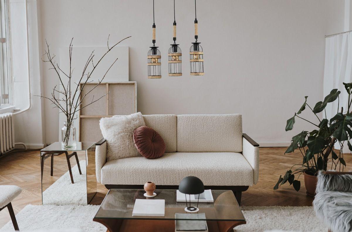 Lampara Colgante Madera Metal Tipo Jaula 3 Focos Hogar Lau-1